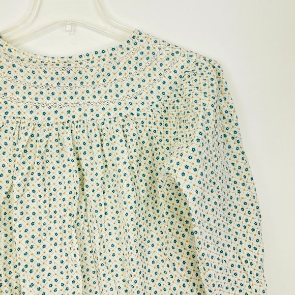 Universal Thread Women Top Large L Long Sleeve Tie Front Blouse White Floral New - Picture 6 of 8